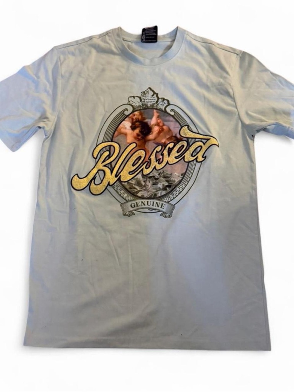 Blessed Graphic Crewneck Tee - Light Blue